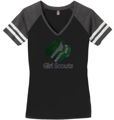 Women's Girl Scouts T-Shirt Ladies Tee Shirt S-4XL Bling V-Neck