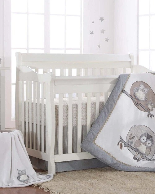 Owl baby crib set sales