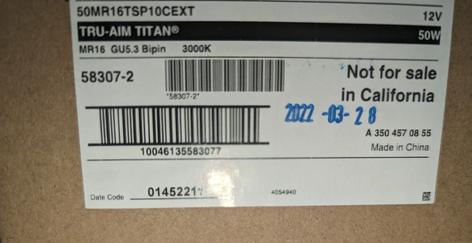 Sylvania EXT 50MR16/T/SP10/C  58307  Titan 50W 12V 10D Spot 3000k 4000hrs 4-Pack - Image 2 of 2