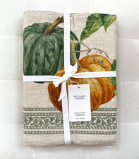 Williams Sonoma GARDEN PUMPKIN Tablecloth 70 x 108 NWT