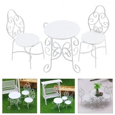 Miniature Iron Table and Chairs Set for Dollhouses Garden Patios Decoration