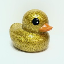 Rubber Duck Glittery Gold Jumbo Jeep Duck Large For Bath Huge Big Ducky Glitter