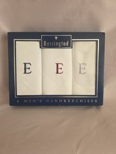Barrington 3 Mens Handkerchiefs "E" NIB