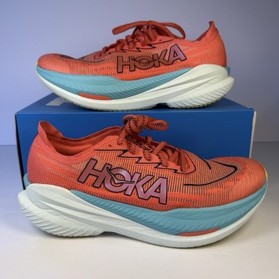 Hoka One One Mach X 2 1155119-GFRT Grapefruit Coral Red Blue Men s Size
