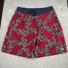 Vintage OP Ocean Pacific Board Shorts Mens 36 Floral Nylon Swimwear Surf