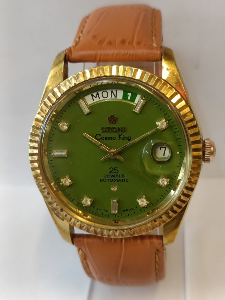 TITONI COSMO KING PRESIDENT DAY 25J ROTOMATIC 737-360 SWISS MEN'S