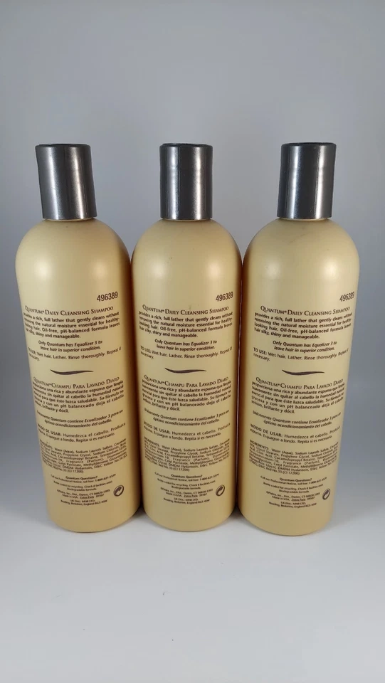 Champú limpiador diario Zotos Quantum todo tipo de cabello 15 oz cada uno lote de 3 botellas Foto 3 de 4