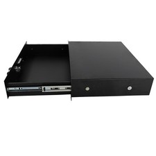 19 Inch Rack Mount 2U Steel Plate DJ Drawer Cabinet Lock With With key Black