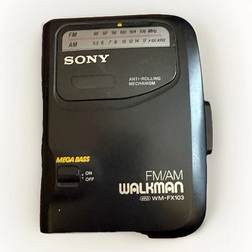 SONY Walkman WM-FX103 Cassette Player & AM/FM Radio *Works*Clean* No Headphones