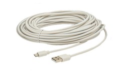 USB 2.0 Kabel 10 m Micro B Stecker zu Typ A Stecker in Wei&szlig; | System-S