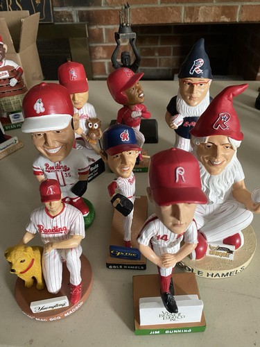Reading Phils Jim Bunning Cole Hamels Carlos Ruiz Wackelkopf Menge 9 Phillies