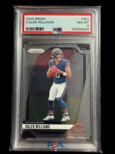Caleb Williams 2024 Panini Prizm ROOKIE Bears RC PSA 8 NM-MINT