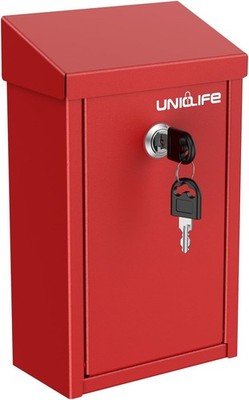 Key Drop Box for Outside Red Metal Donation Lock