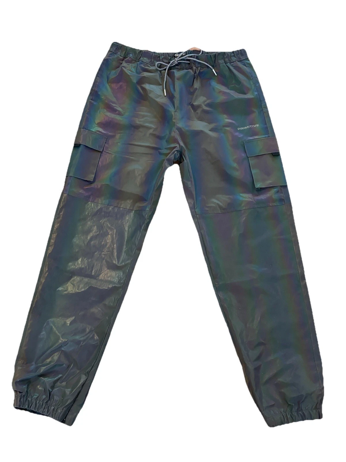 Primitive Iridescent Tech Skateboarding Track Rain Pants Nylon Lined Men's Sz L