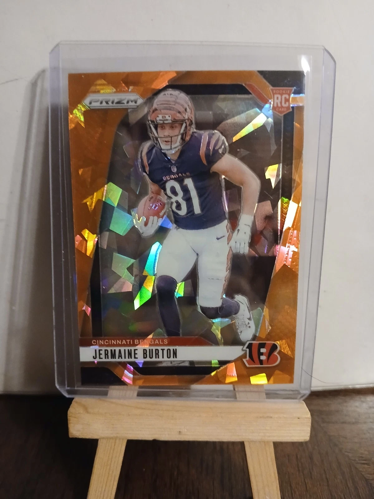 2024 Prizm Football Jermaine Burton Nk. 350 Orange Ice Prizm RC