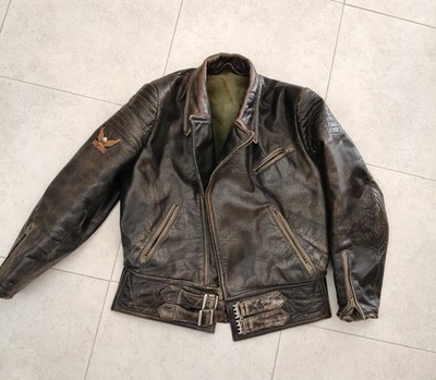 Motorrad Lederjacke Vintage 50er 60er Deutsch Biker ZIPP RITSCH Leather Jacket M
