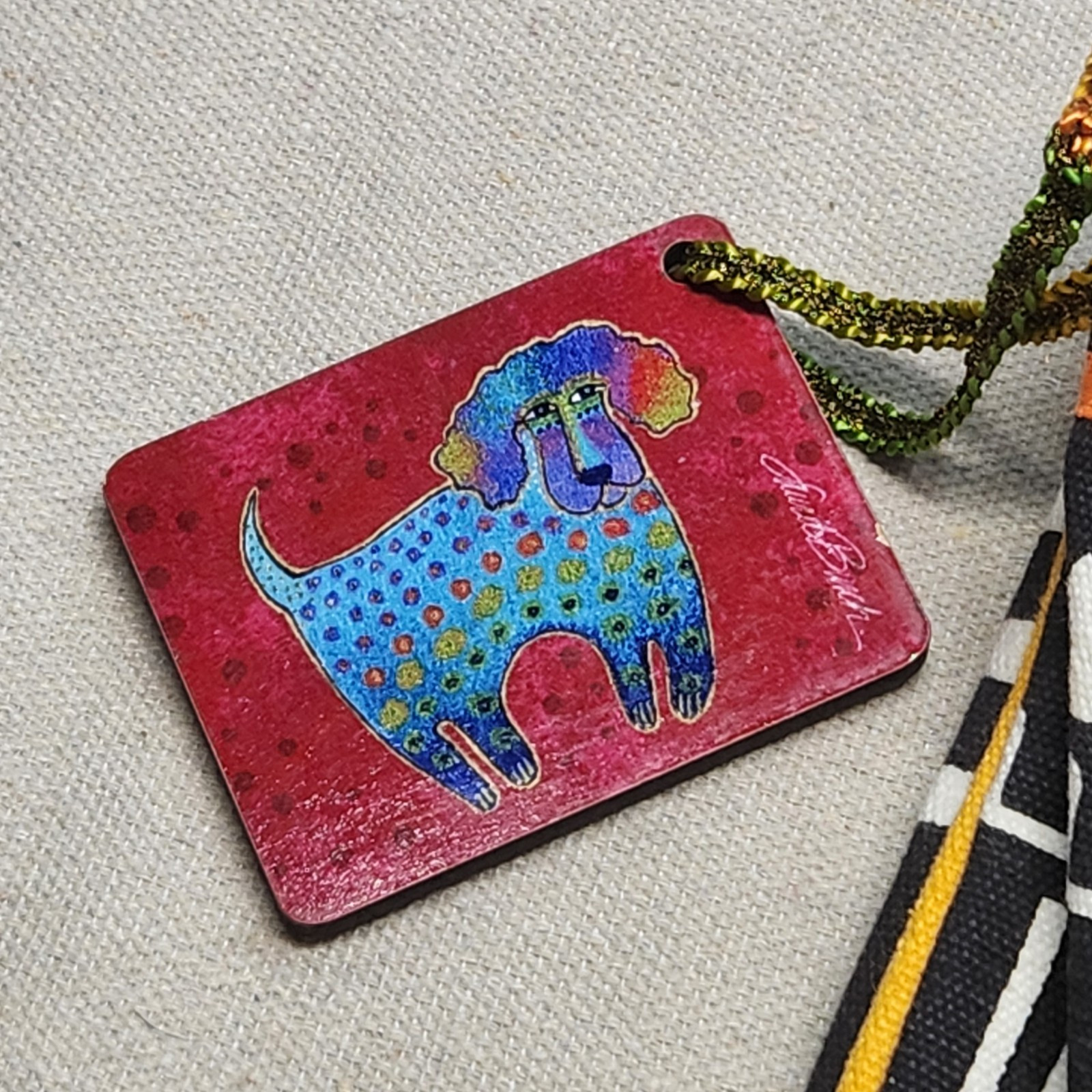 Laurel Burch Canvas Patchwork Dog Theme Colorful … - image 3