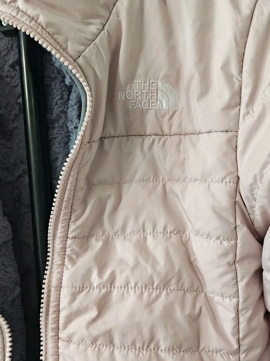North Face Girls Coat. Med 10-12. Pink. Puffer, Sherpa Lined