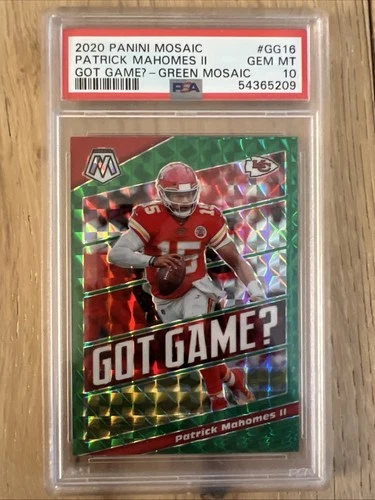 2020 Panini Mosaic Patrick Mahomes II Got Game? Green Mosaic #GG16 PSA 10 GEM MT