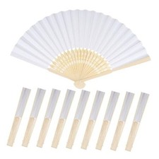 10pcs Paper Fans for Wedding Party Favors, DIY Crafts, Photography Props 