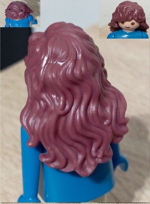 PLAYMOBIL MAHOGANY WAVY HAIR MANE WIG WOMAN LADY PRINCESS QUEEN