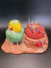 Vintage Parrot Pin Cushion Colorful