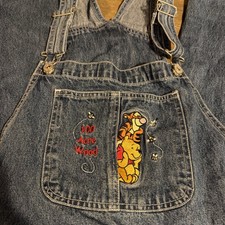 Vintage 90s Y2K Disney Pooh Denim Embroidered Overalls XL