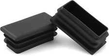 10 PCS 1" X 2" Rectangle Black Plastic Plug End Cap for Pipe Tubing