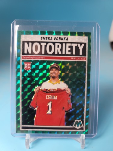 2025 Panini Mosaic - Notoriety Emeka Egbuka #16 Green Mosaic Prizm (RC)