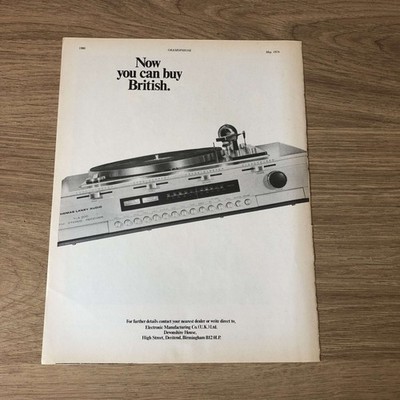 GRAM160 MAGAZINWERBUNG 11X8 THOMAS LANEY AUDIO 200 RECEIVER