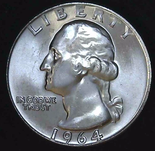 1964-D 25C Washington BU 90% Silver 26uww0204-5