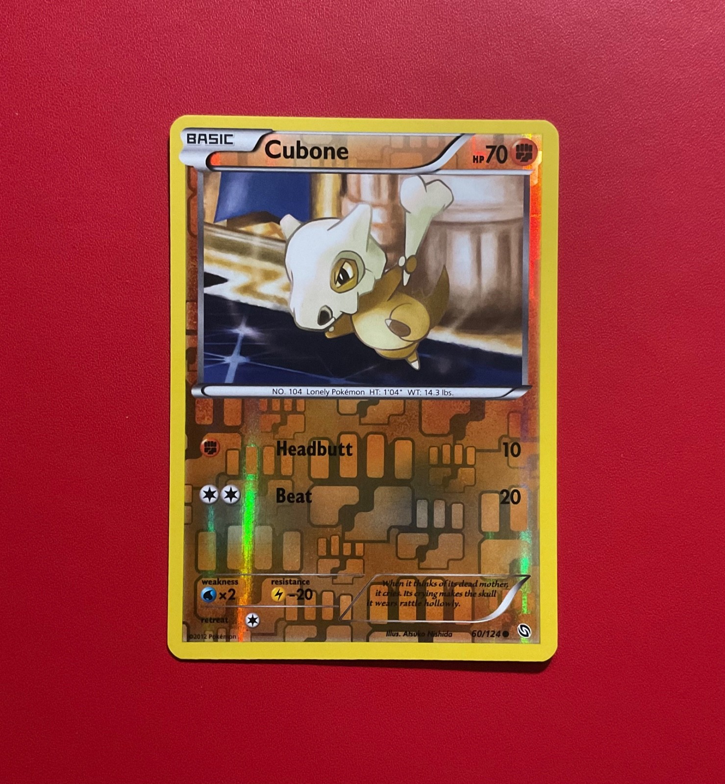 2012 Pokemon TCG - Cubone (Reverse Holo) 60/124 -NM- Dragons Exalted