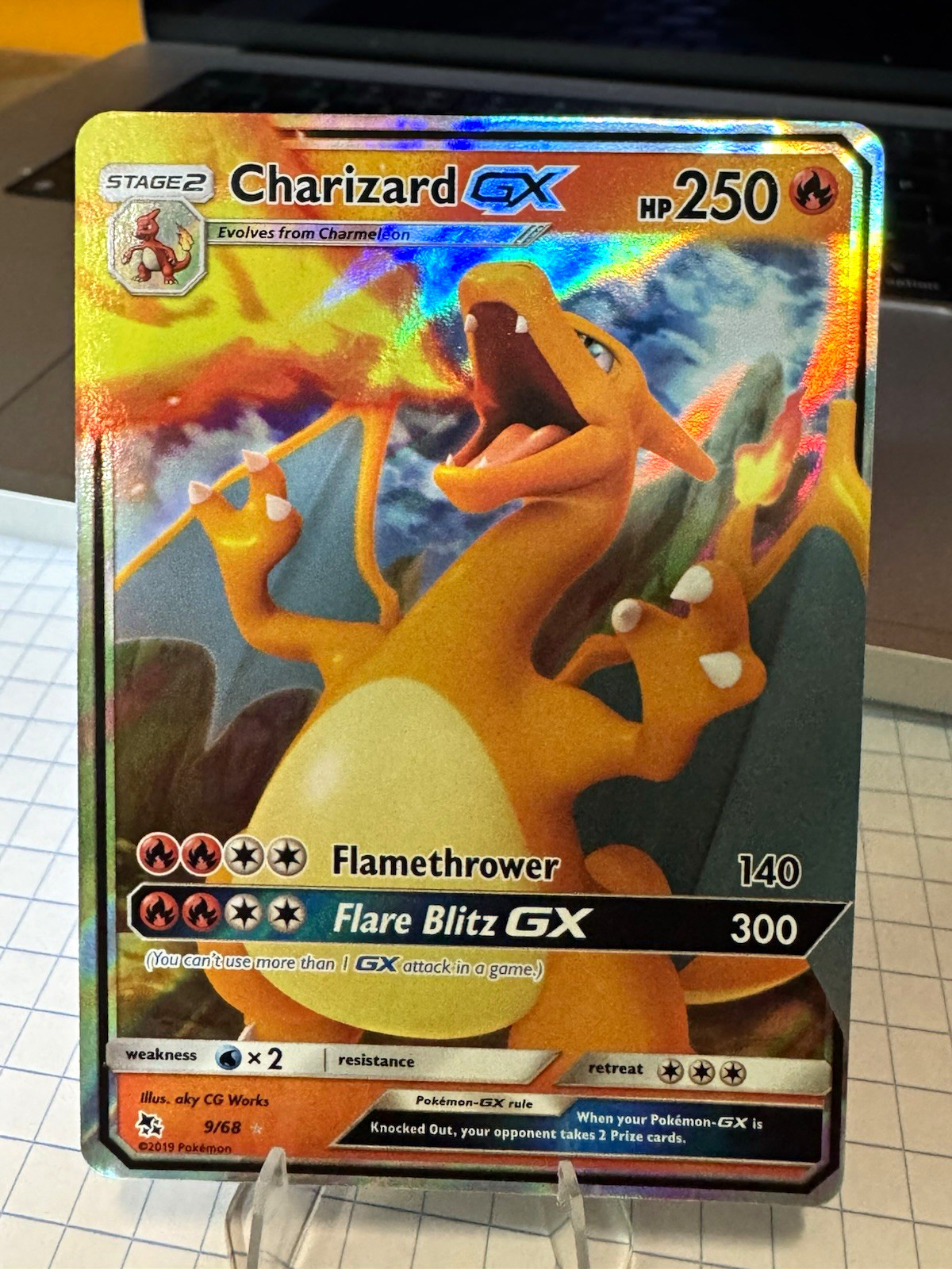 Pokémon TCG Charizard GX 9/68 Hidden Fates Holo Rare GX