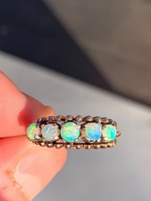 9ct gold natural opal ring Victorian