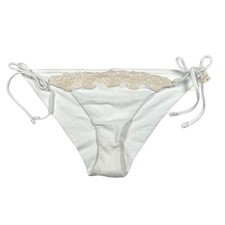 Aerie Bikini Bottoms Womens Size XL Cheekiest NWT White Textured Side Ties