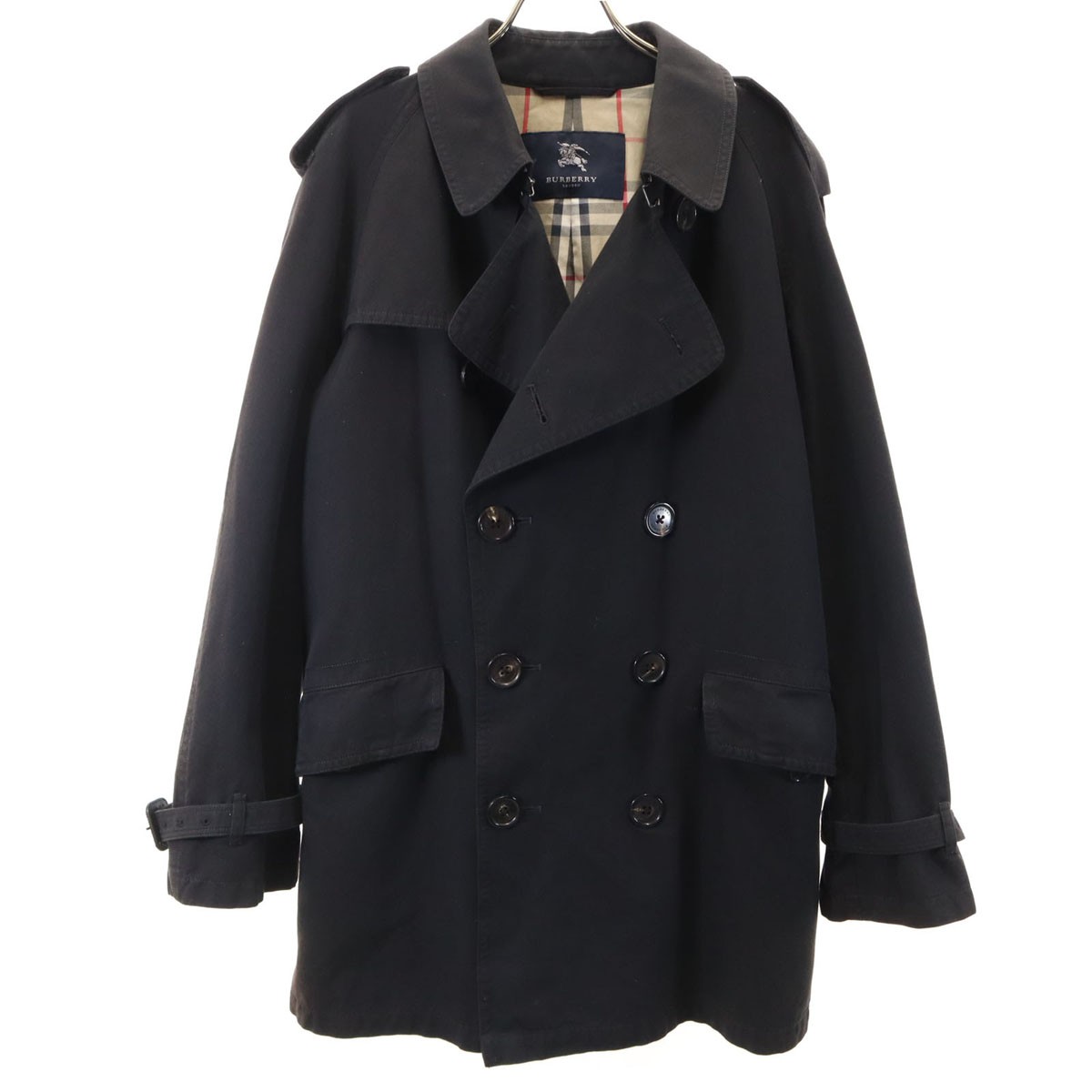 BURBERRY LONDON trench coat L Black series Sanyo Shokai Men's