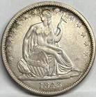 1843-P SEATED LIBERTY  HALF DOLLAR, AU Ish,  Philadelphia Mint