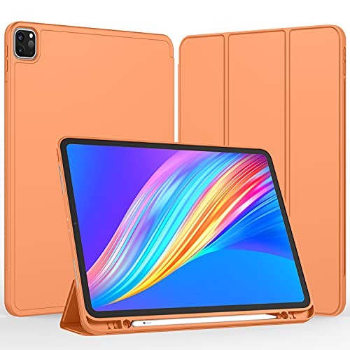 New iPad Pro 12.9 Case 2022(6th Gen)/2021(5th Gen) with Pencil Holder Orange - Picture 3 of 8