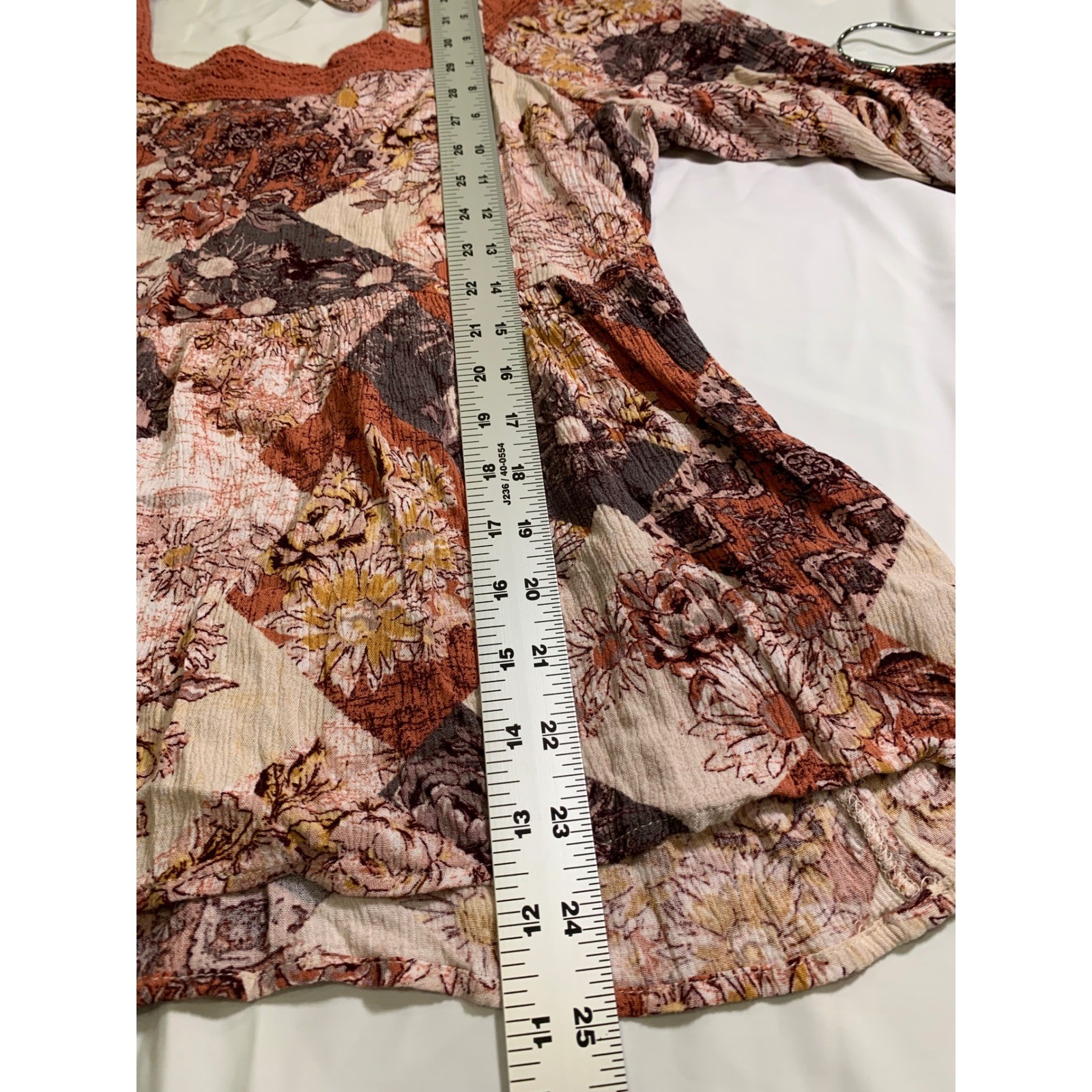 Vintage Style Boho Patchwork Top Square Neck Lace… - image 5