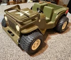Vintage 1960's Tonka Toy GR2-2431 Army Military Jeep Truck Pressed Steel 6" long
