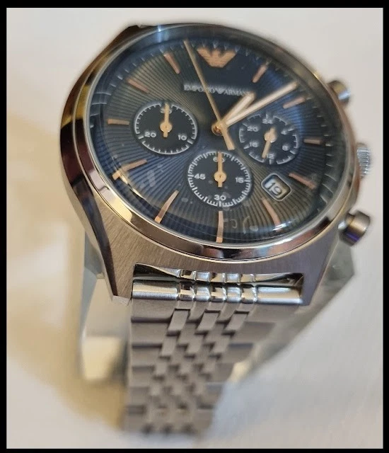 cronografo -orologio emporio armani uomo AR 1974- NUOVO MAI USATO - Immagine 2 di 4