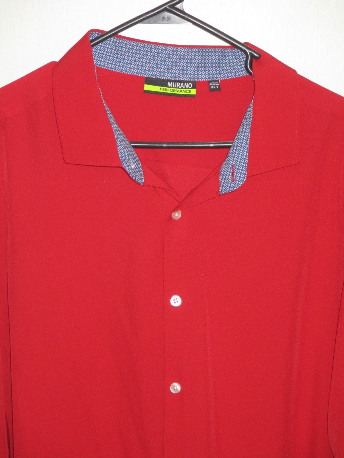 Murano Performance red button front shirt Size XL… - image 2