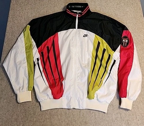 Vintage Nike International Jacket Men L Windbreaker Track Colorblock Rare 90s