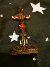 Vintage Totem Pole Artwork by Boma Figurine Collectible Art Sculpture 4" Canada