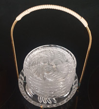 Untersetzer Vintage Bleikristall Glas 8 tlg St&auml;nder ,Teller +6 Untersetzer 6070e