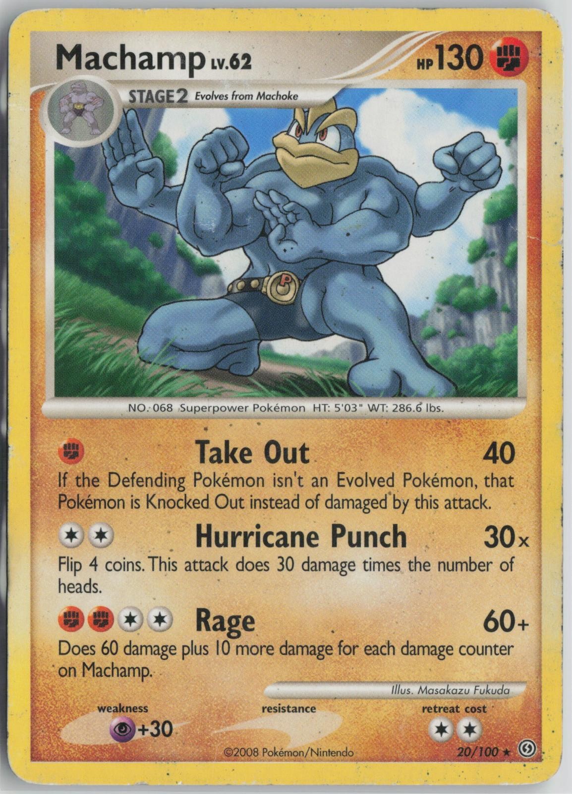 Machamp 20/100 Rare Stormfront Pokemon Heavily Played