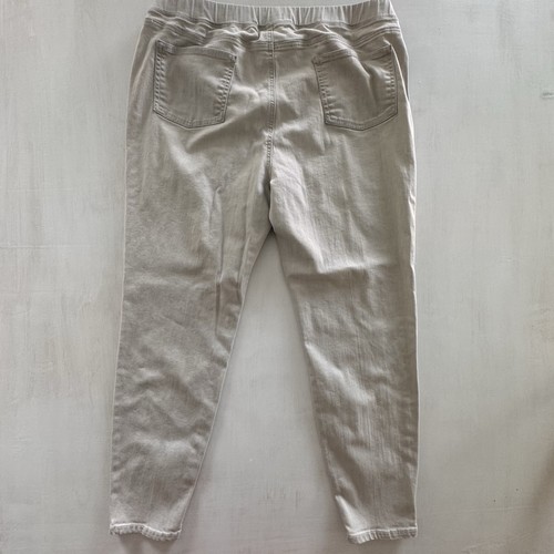 Eileen Fisher Pants XL Light Gray Pull-On Denim Jeans Cotton Blend Back Pockets - 第 3/11 張圖片