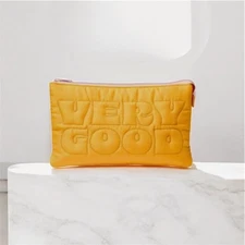 Tabitha Brown Yellow Travel Pouch says “ Very Good” New 