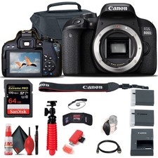 Canon EOS Rebel 800D / T7i DSLR Camera 64GB Memory Card Case More