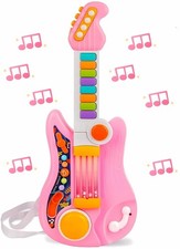 Kids Toddler Baby Music Toys Guitar with Piano Mode Strap and Lights